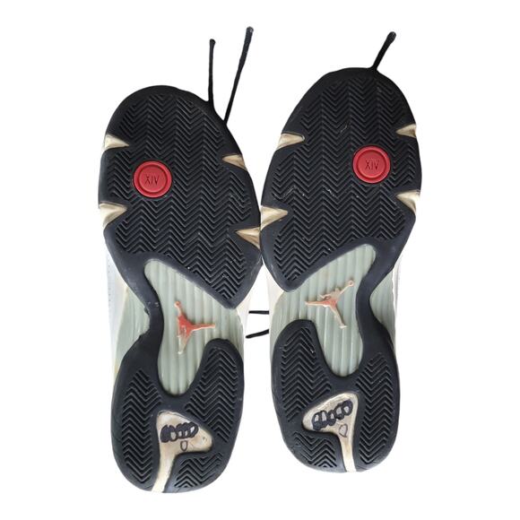 Nike Air Jordan 14 Retro Black Toe Mens Sneakers White 487471-102 High Top 12M - Picture 7 of 12